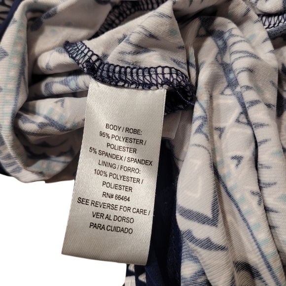 Studio One New York Pullover Print Dress Size Medium Navy White - Picture 6 of 8